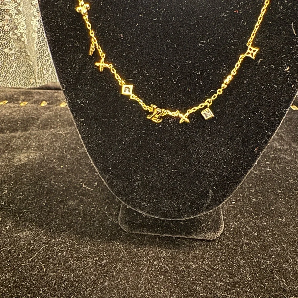 Louis Vuitton Gold Monogram Charm Necklace